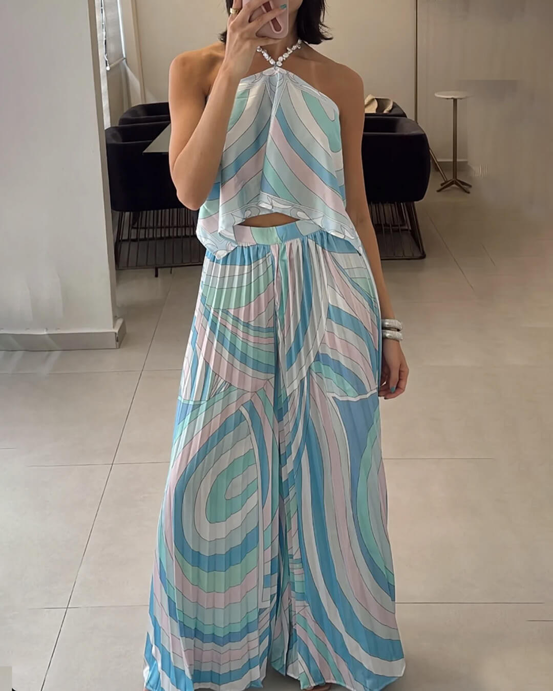 Women's Bianca Pleated Capri Pants Co-Ord Set
