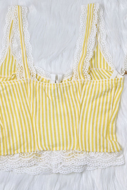 Women's SOERA Celeste Ruffled Stripe Lace Tank Top