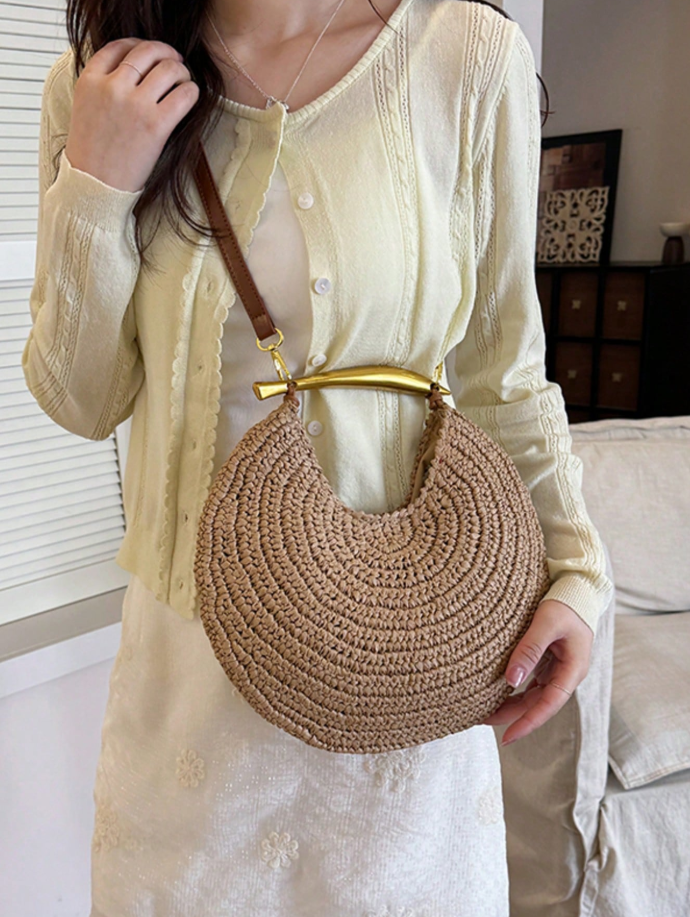 Women's SOERA Sophia Sequined Straw Shoulder Bag