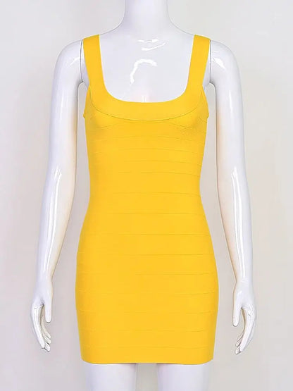 Women's Sexy Bustier Backless Bodycon Bandage Mini Dress Pink