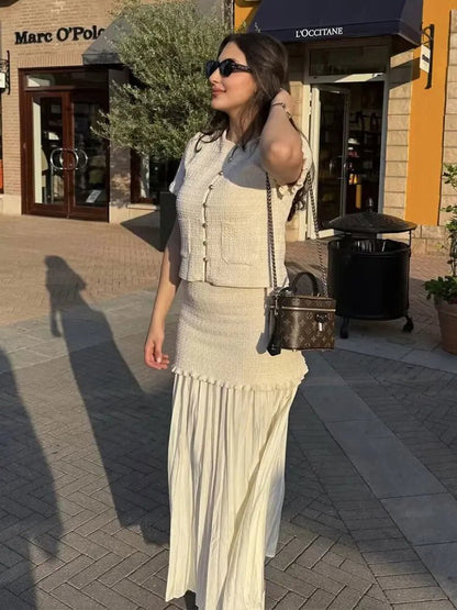 Women's SOERA Beatrice Knitted Tank & Pleated Skirt Set