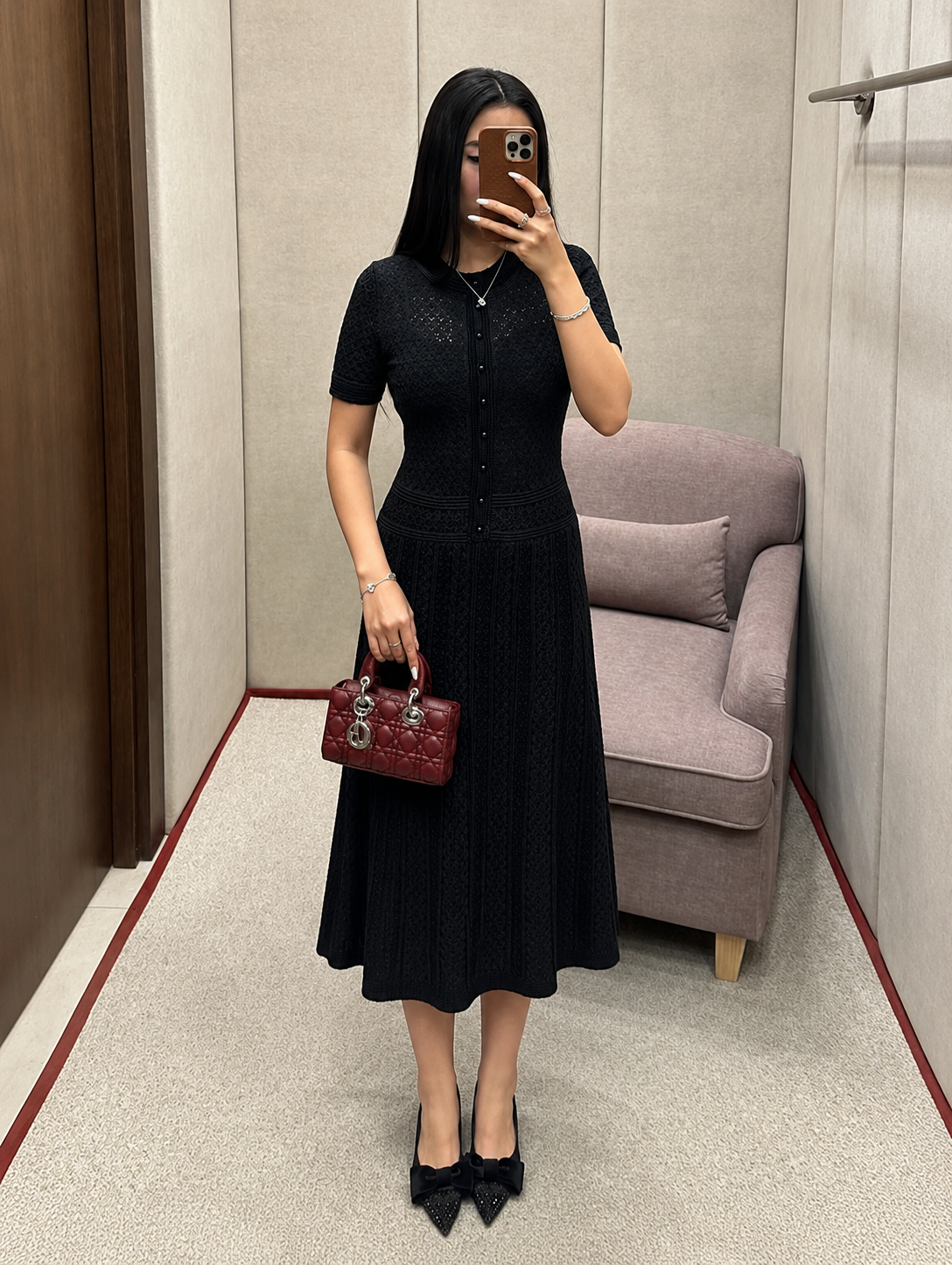 Women's SOERA Celeste Half Button Knitted Midi Dress
