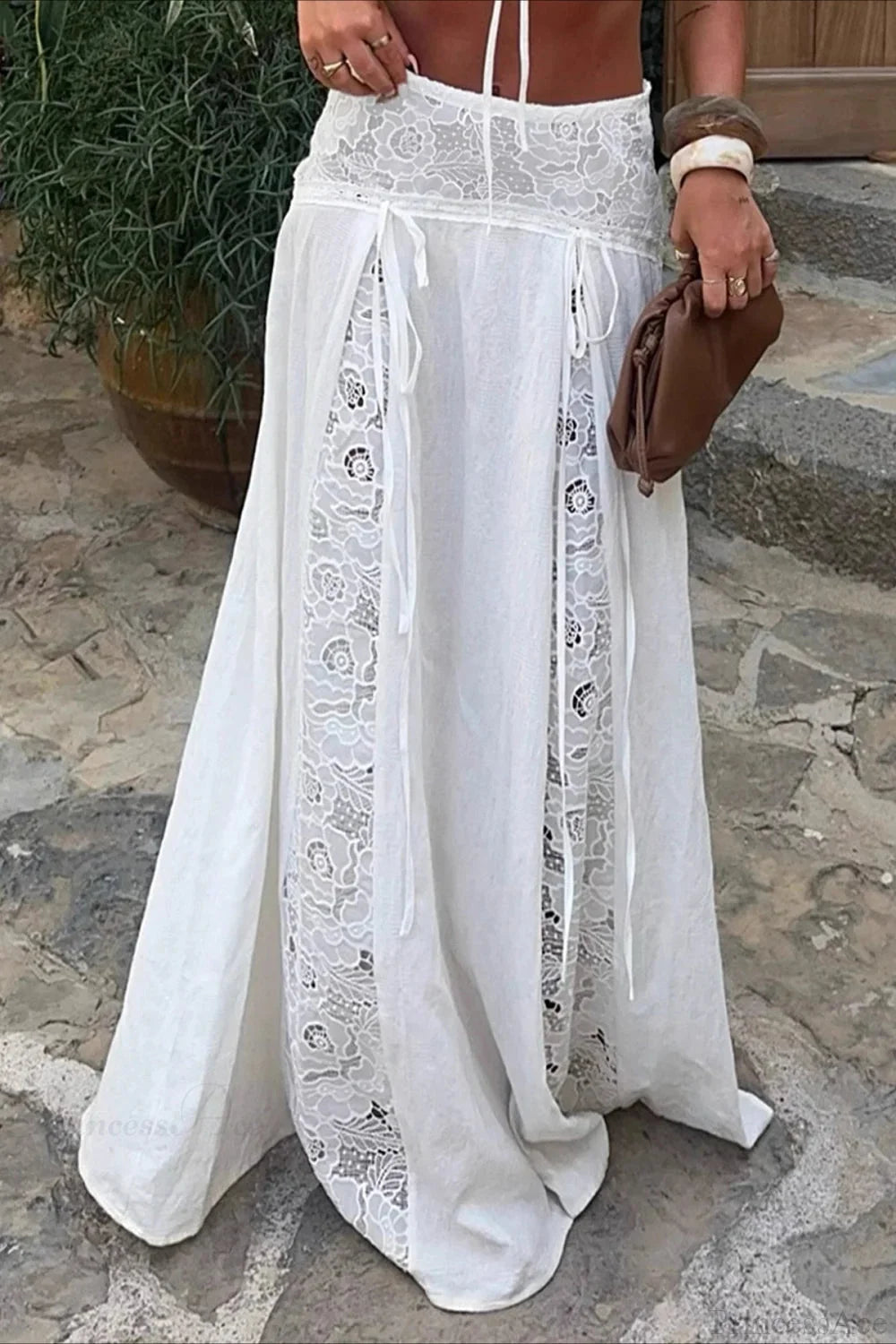 Women's SOERA Celeste Boho Lace Patchwork Maxi Skirt