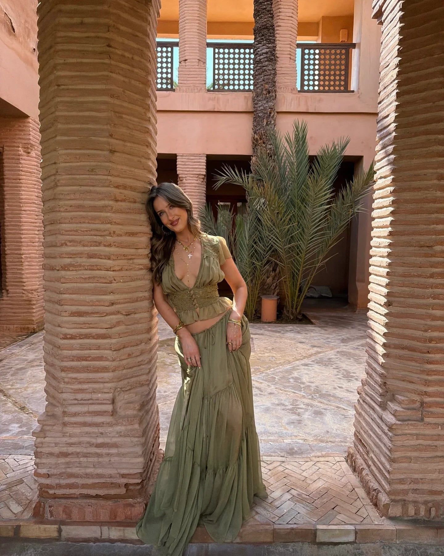 Women's SOERA Morrigan Lace Chiffon Top & Skirt Set