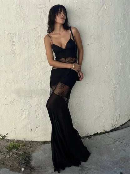 Women's SOERA Ravenna Sheer Lace Slip Maxi Dress