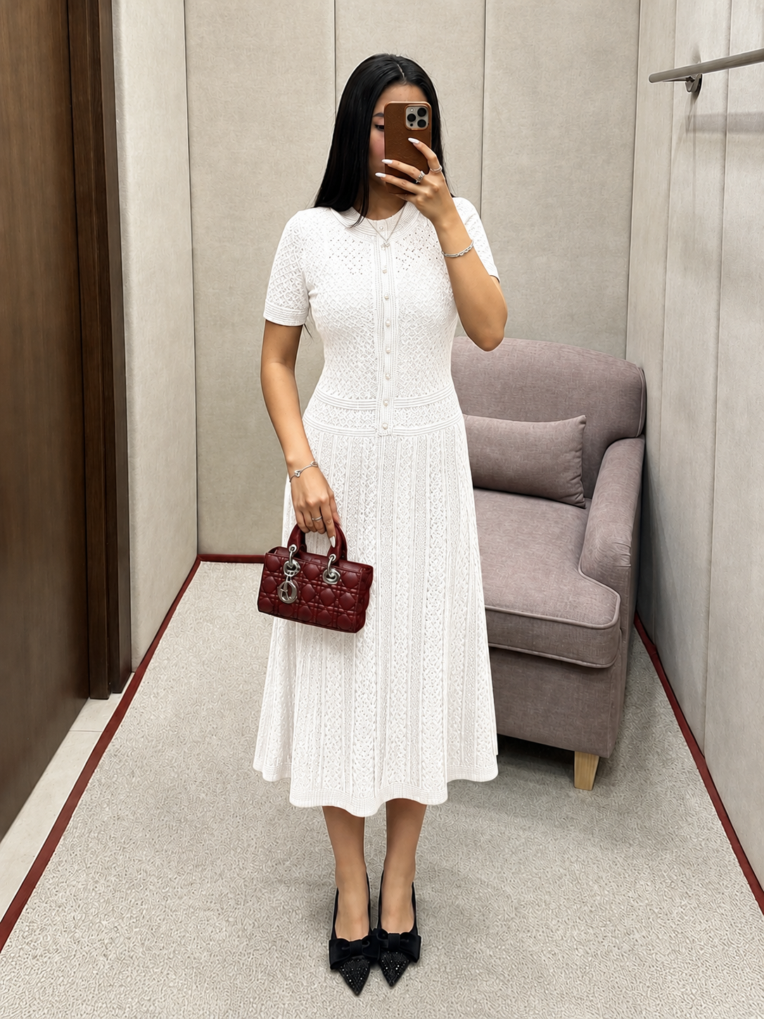 Women's SOERA Celeste Half Button Knitted Midi Dress