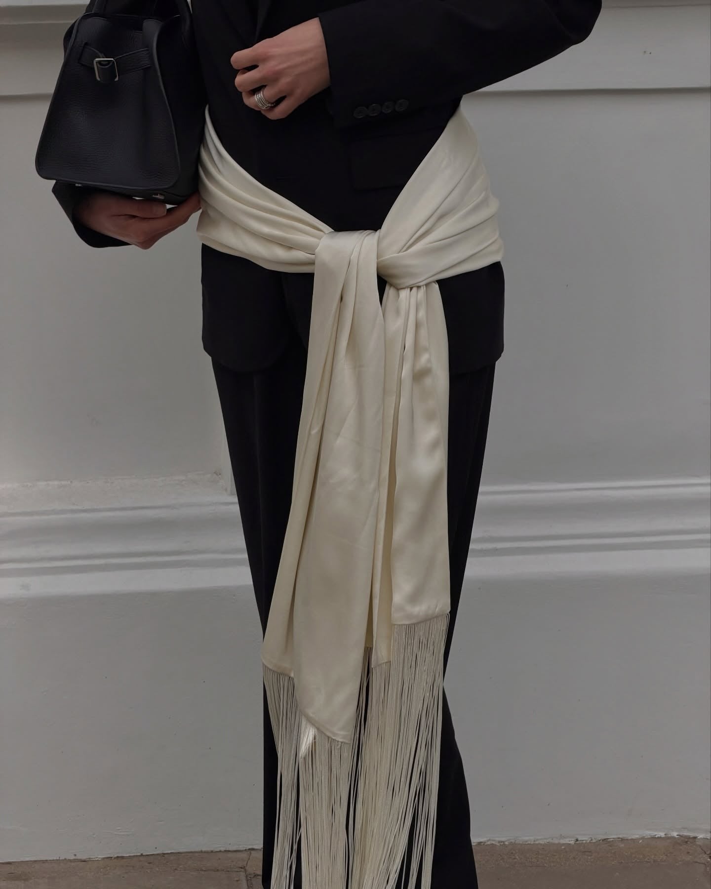 Women's SOERA Isabelle Fringe Tassel Satin Scarf Belt