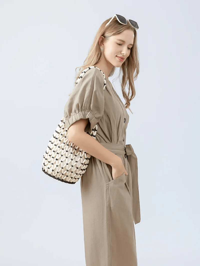 Women's SOERA Margot Woven Beaded Tote Bag