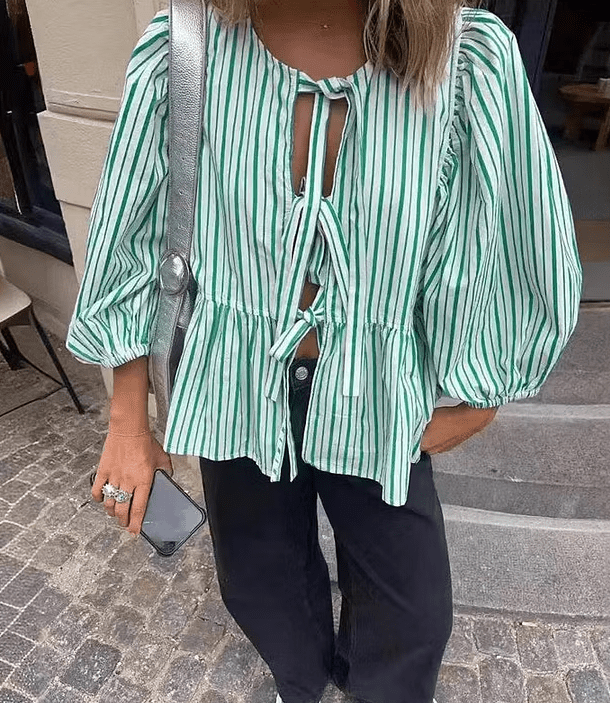 Women's SOERA Emma Striped Puff Sleeve Blouse