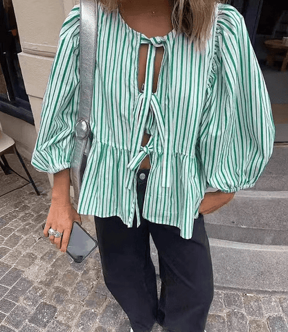 Women's SOERA Emma Striped Puff Sleeve Blouse