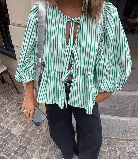 Women's SOERA Emma Striped Puff Sleeve Blouse