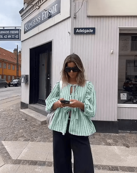 Women's SOERA Emma Striped Puff Sleeve Blouse