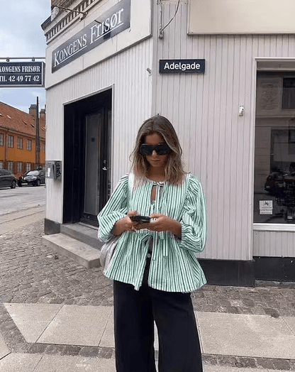 Women's SOERA Emma Striped Puff Sleeve Blouse