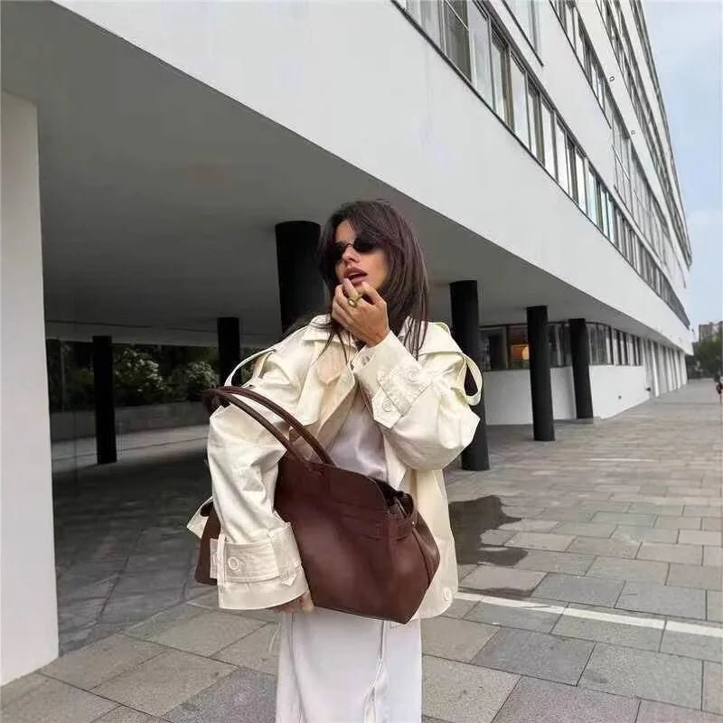Women's SOERA Anais Retro Double-Button Windbreaker Jacket