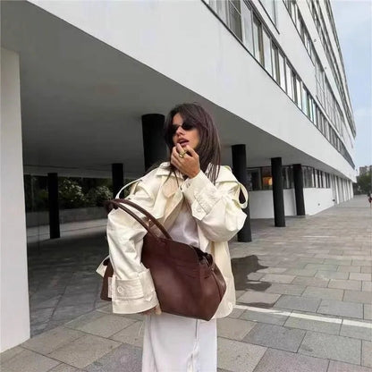 Women's SOERA Anais Retro Double-Button Windbreaker Jacket