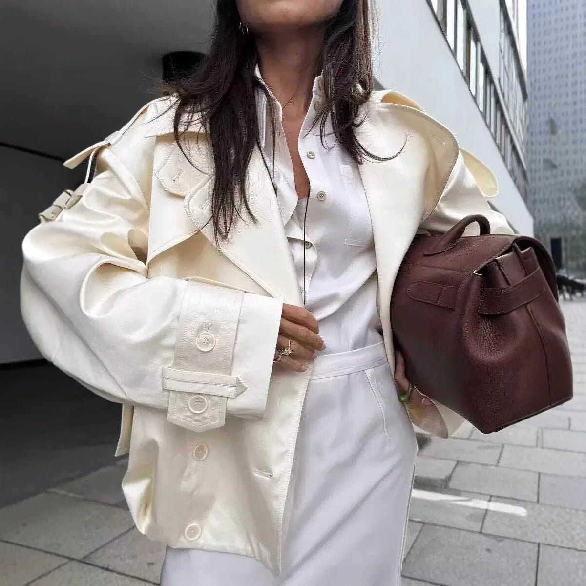 Women's SOERA Anais Retro Double-Button Windbreaker Jacket