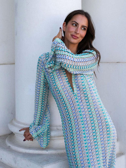 Women's SOERA Beatrice Crochet Stripe Maxi Dress