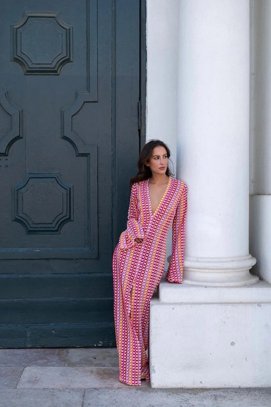 Women's SOERA Beatrice Crochet Stripe Maxi Dress