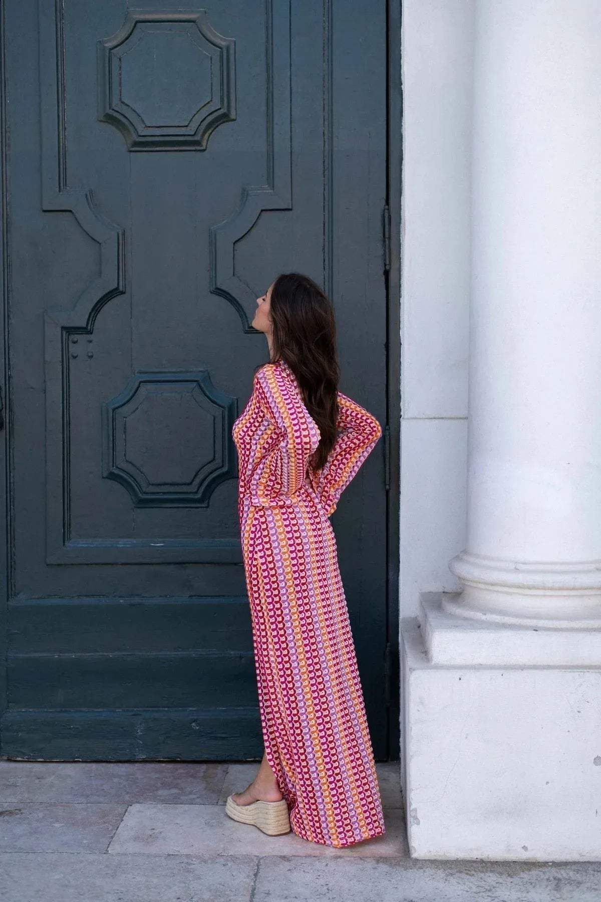 Women's SOERA Beatrice Crochet Stripe Maxi Dress