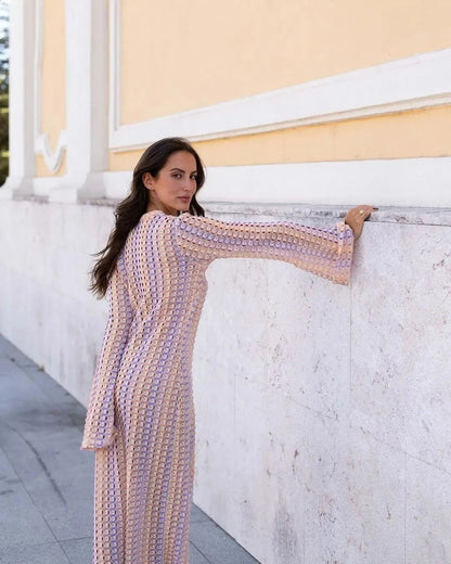 Women's SOERA Beatrice Crochet Stripe Maxi Dress
