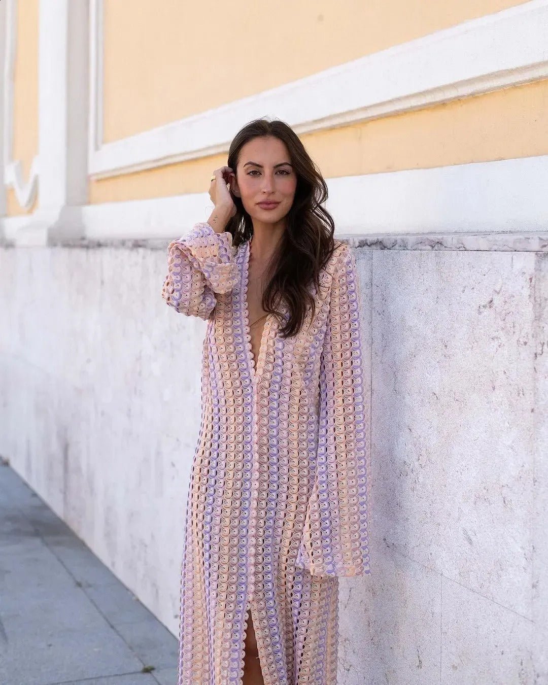 Women's SOERA Beatrice Crochet Stripe Maxi Dress