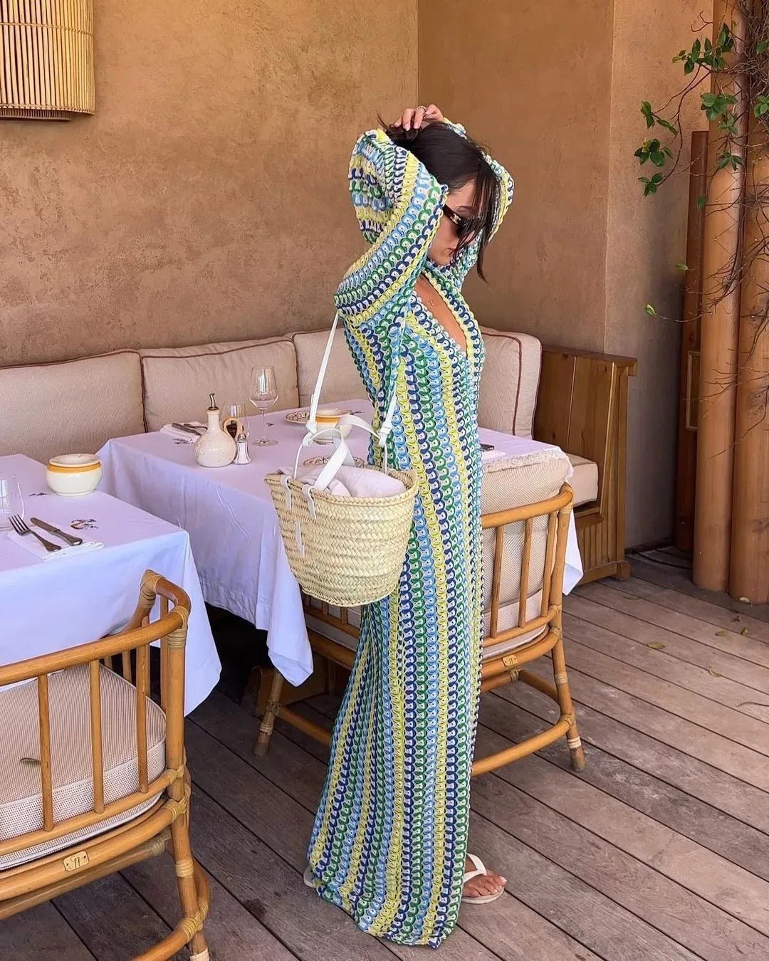Women's SOERA Beatrice Crochet Stripe Maxi Dress