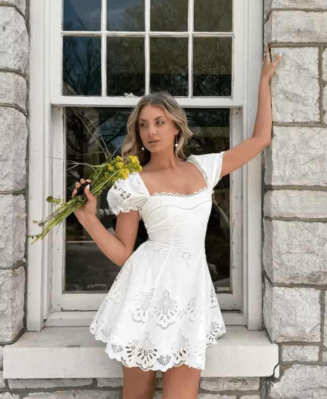 Women's SOERA Beatrice Lace Hollow-Out Mini Dress