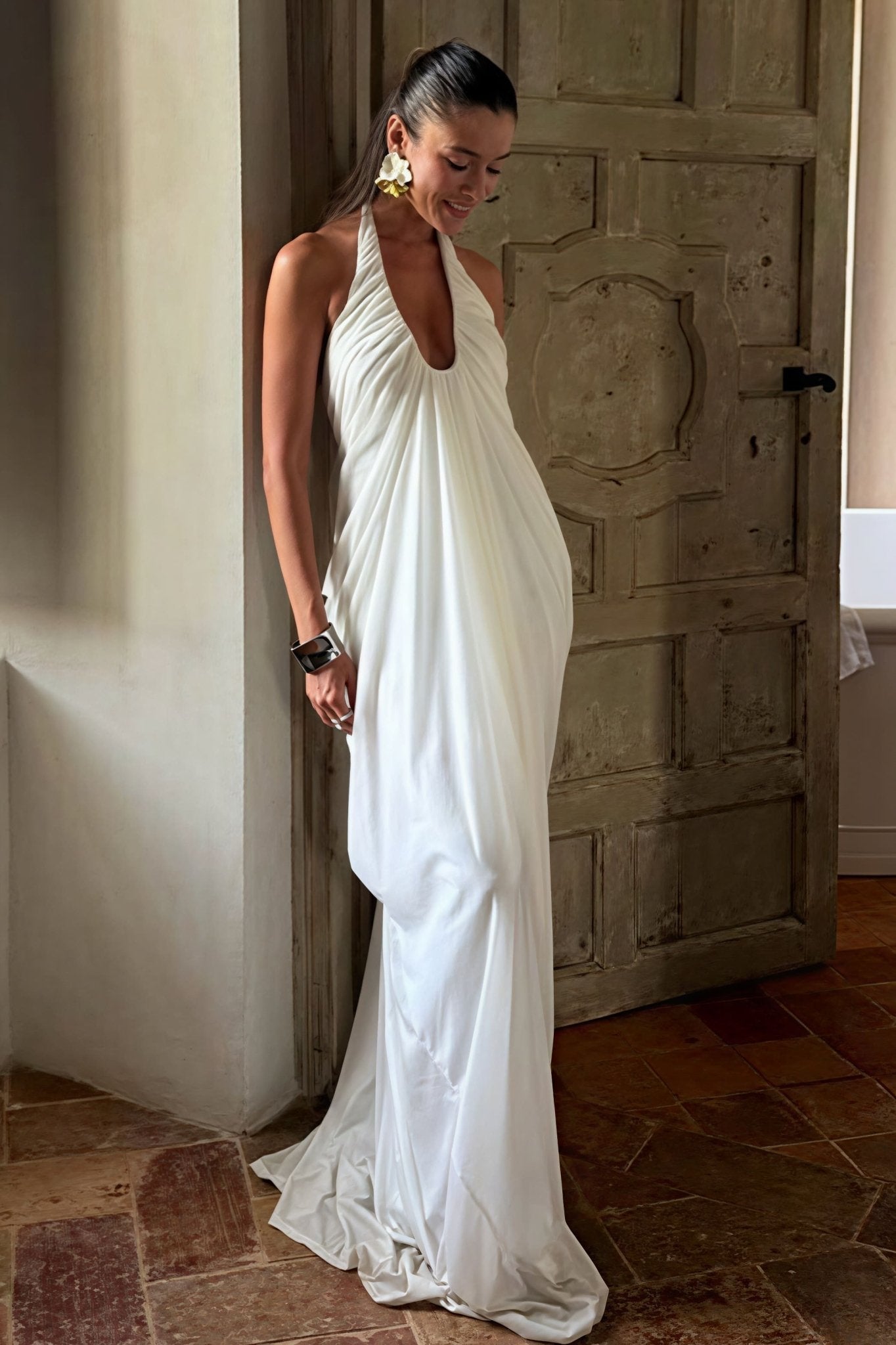 Women's SOERA Beatrice Ruffled Halter Tulle Maxi Dress
