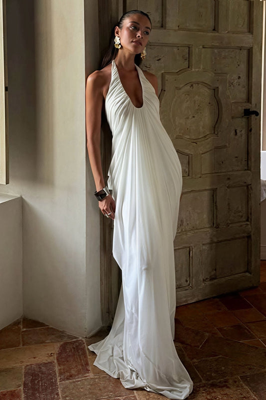 Women's SOERA Beatrice Ruffled Halter Tulle Maxi Dress