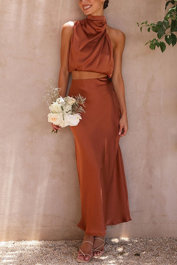 Women's Beatrice Two-Piece Satin Wedding Guest Set