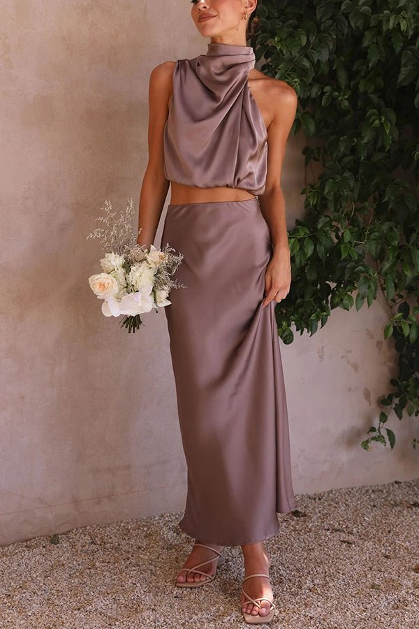Women's Beatrice Two-Piece Satin Wedding Guest Set