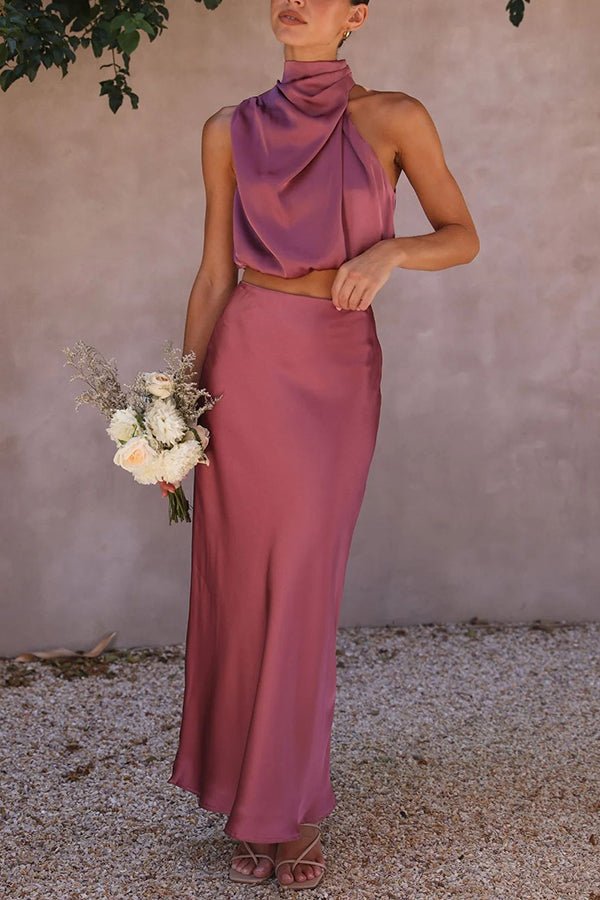 Women's Beatrice Two-Piece Satin Wedding Guest Set