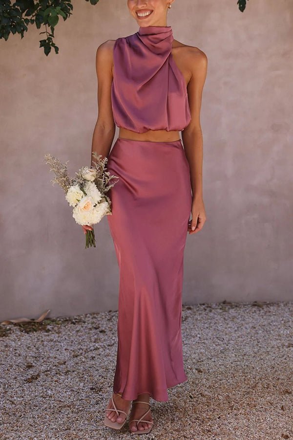 Women's Beatrice Two-Piece Satin Wedding Guest Set