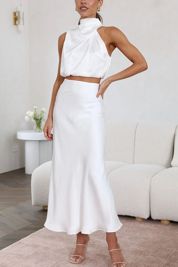 Women's Beatrice Two-Piece Satin Wedding Guest Set