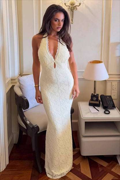Women's SOERA Bianca Lace Halter Bodycon Maxi Dress