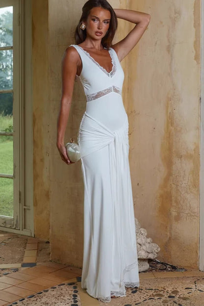Women's SOERA Bianca Lace Panel Tie Strap Maxi Dress