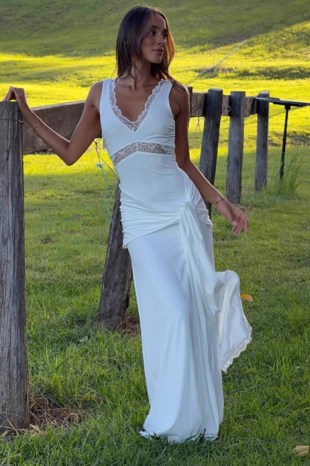 Women's SOERA Bianca Lace Panel Tie Strap Maxi Dress