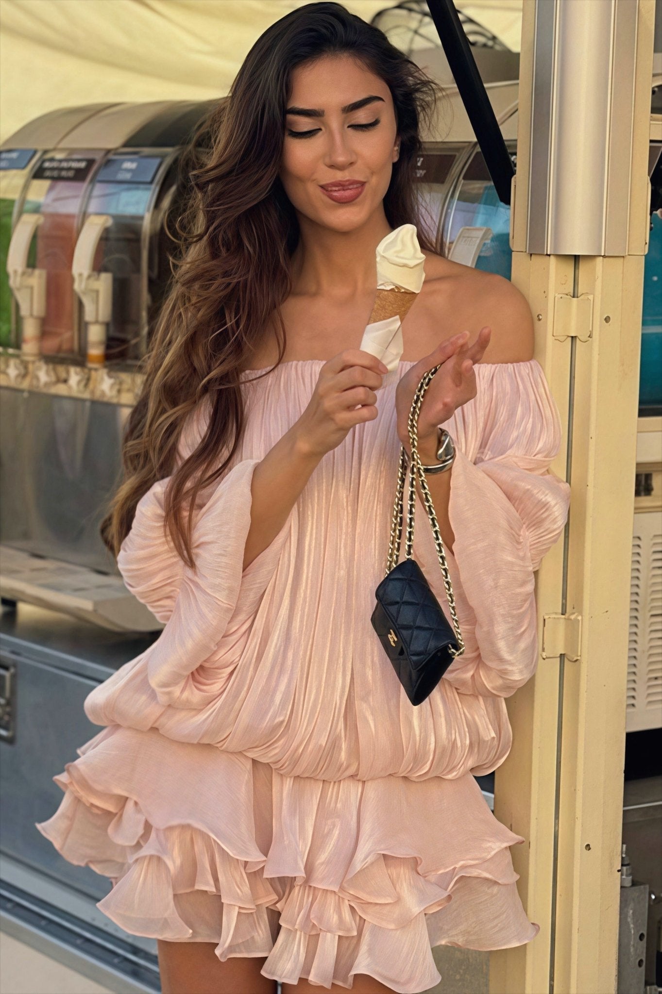 Women's SOERA Bianca Off-Shoulder Ruffle Tiered Mini Dress