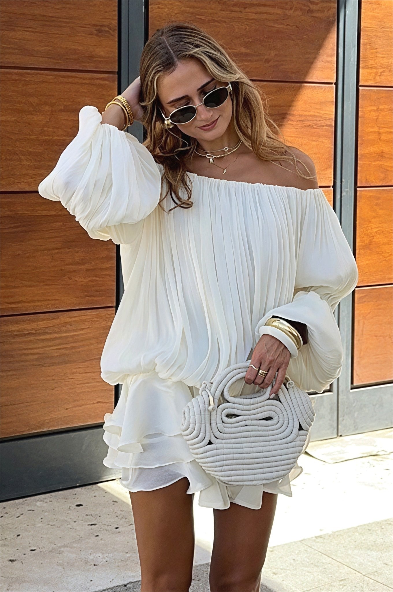 Women's SOERA Bianca Off-Shoulder Ruffle Tiered Mini Dress