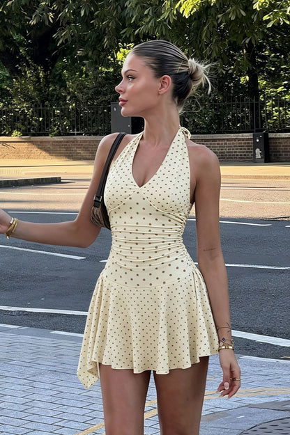 Women's SOERA Bianca Polka Dot Halter Mini Dress