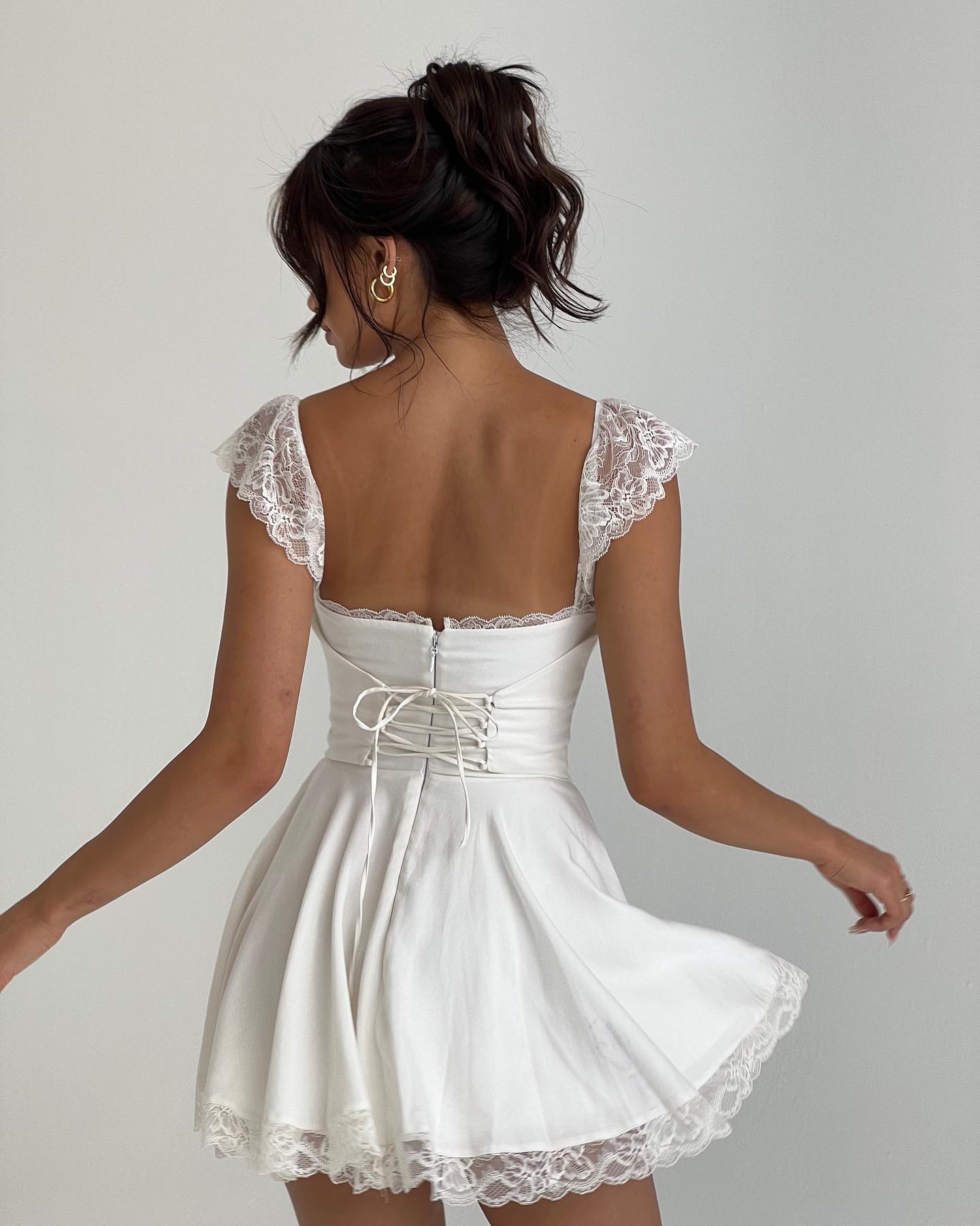 Women's Bianca Tie-Back Lace Mini Dress
