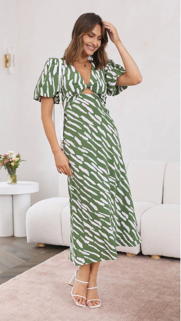 Women's SOERA Brooke Printed V-Neck A-Line Midi Dress