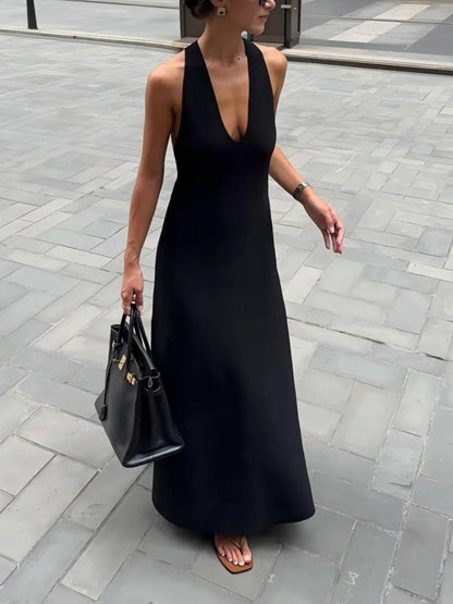Women's SOERA Celeste Deep V-Neck Halter Maxi Dress