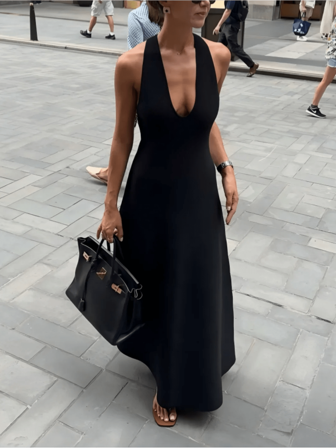 Women's SOERA Celeste Deep V-Neck Halter Maxi Dress