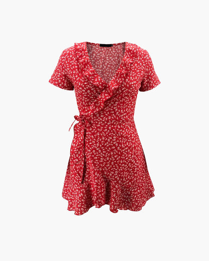 Women's Celeste Floral V-Neck A-Line Mini Dress