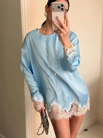 Women's SOERA Celeste Lace Satin Tie-Detail Dress