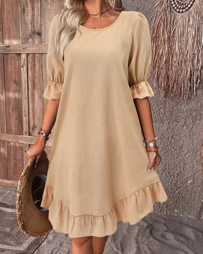 Women's Celeste Ruffle Hem Smock Dress