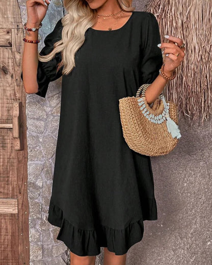 Women's Celeste Ruffle Hem Smock Dress