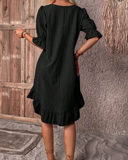 Women's Celeste Ruffle Hem Smock Dress