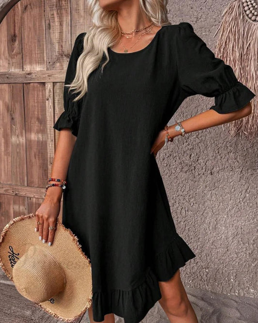 Women's Celeste Ruffle Hem Smock Dress